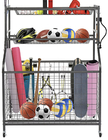 3 Tier Metal Sporting Goods Storage Rack In Garage Storage Stand