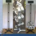 Six Wheels Auto Body Parts Racks , 2 Sides Metal Mag Wheel Display Stand