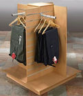 Slatwall Square Wooden Retail Display Stands For Grocery Store Four Ways