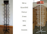 360 Degree Rotation Metal Book Display Stand For DVD 4 Sides Square Shape