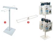 Grocery Store Two Sides Promotion Bags Metal Floor Stand 2 Layers Wire Hooks Promotion Iron Display Rack