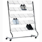 Wire Sloped Shelves Shoe Rack Floor Standing Multiple Layer Chrome Layer Stand for Shoes