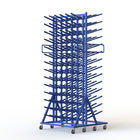 Double Sides Roller Industrial Display Stands With Six Columns Upright Pole