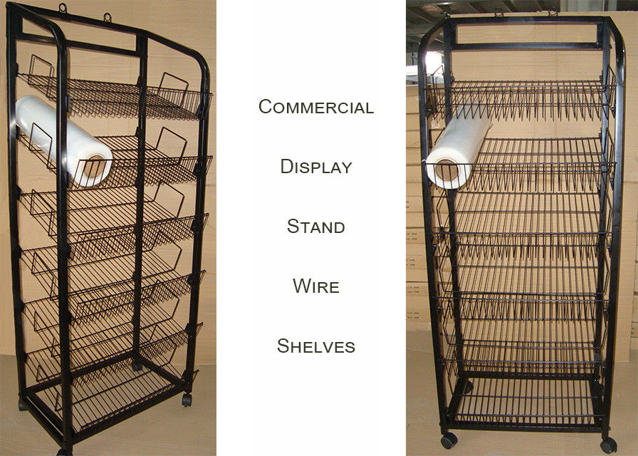 Multiple Shelves KD Structure Wire Rack Display / Light Duty Wire Retail Display Racks